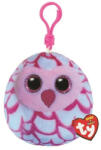 Ty Squishy Beanies plüss figura kulcstartó - Pinky, a rózsaszín bagoly (8, 5 cm) (TY_39563)