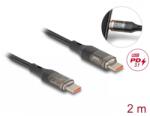 Delock Cablu USB 2.0 type C Fast Charging PD3.0/100W cu afisaj 2m Transparent, Delock 85409 (85409)