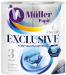 Müller papír kéztörlő 2 tekercs 50 lap 3 réteg - Exclusive