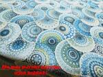Látvány Textil Kft Türkisz kék mandala mintás pamutvászon terítő 130x130cm (00376)
