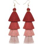 HARAHU QU-32604 Fülbevaló - Piros KP32604