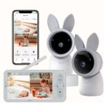 Arenti Monitor pentru bebelusi Arenti AInanny 2K UHD Video cu rotatie si inclinare, cu doua camere de supraveghere si ecran LCD de 5 inch (AINANNY-LCD-2CAM) Aparat supraveghere bebelus