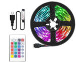  Kit Complet Banda LED RGB 5m - 300 LED-uri, Multicolora, Impermeabila IP65, Telecomanda + Transformator (BNDLED5050RGB)