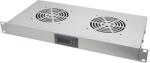 LogiLink 19" Fan Unit 2 fans w. thermostat, 1U rack-mount, light grey (FAU02FG)