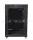 Lanberg 19" szabadon álló rack szekrény 15U/800X1000 üvegajtó, lapraszerelt, LCD kijelző, fekete V2 (FF01-8015-12BL) (FF01-8015-12BL) - mysoft