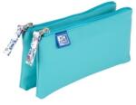 OXFORD Penar Oxford 2 Zip Floral Pastel, tip etui dublu, inchidere cu fermoar, culoare turcoaz 400159518 Penar