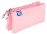 OXFORD Penar Oxford 2 Zip Floral Pastel, tip etui dublu, 2 fermoare, culoare roz deschis 400159519 Penar