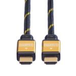Roline Kábel HDMI- HDMI + Ethernet, 4K30Hz, M/M, 15 m, fekete/arany 11.04. 5508-5 (11.04.5508-5)