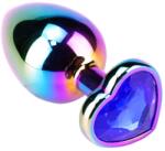 Guilty Toys Dop Anal Rainbow Buttplug Medium, Heart Shape, Piatra Albastru Inchis, Guilty Toys