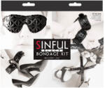 NS Toys Sinful Bondage fekete bdsm szett, kötöző, szemmaszk, bokabilincs, csuklóbilincs