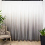 Hiko Perdea crep fin Hiko New Degradee gri, cu rejansa Premium, creion de 6, 5cm (10005854)