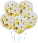  5 darabos latex lufi konfettivel - Arany
