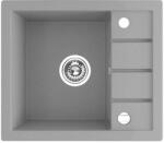 Laveo RINA MINI csepptálcás mosogató, szürke, automata dugókiemelős, helytakarékos szifonnal (SRP_513T) - mosibolt