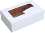 Szidibox Karton Süteményes doboz, tortadoboz, fehér, ablakos, ételcsomagolás 25x15x8cm P692 (SZID-01284)