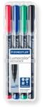 STAEDTLER Alkoholos marker készlet, OHP, 1 mm, STAEDTLER Lumocolor® 317 M , 4 különböző szín (317 WP4) - fodicoaruhaz