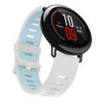 gigapack Pótszíj (univerzális, 20mm, szilikon) FEHÉR/VILÁGOSKÉK Garmin Vivomove 5, Huawei Watch GT 2 42mm, Samsung Galaxy Watch Active 2 44mm (SM-R820N) (GP-153619)