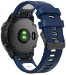 gigapack Pótszíj (egyedi méret, 22 mm, szilikon, állítható, fekete csat, QuickFit csatlakozás) SÖTÉTKÉK / FEHÉR Garmin Fenix 3, Garmin Fenix 7, Garmin Fenix 5, Garmin Fenix 6 Sapphire, Garmin Fenix (GP-149194)