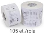 Zebra Самозалепващи TH етикети Zebra Z-Select 2000D 101.6x152.4 mm, 105 ет. /ролка (3003074)