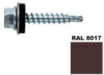STARK FIX Surub autoforant STARKFIX, cu cap hexagonal si saiba EPDM, pentru metal, 4, 8x25, RAL8017, 250buc (281423) - 24mag