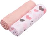 Kidizi Set 2 paturici de vara din muselina 110x110 cm Kidizi Pink Hearts 100% bumbac (5949221102726ATL) Lenjerii de pat bebelusi‎, patura bebelusi