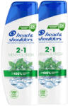 Head & Shoulders Menthol Fresh 2az1-ben korpásodás elleni sampon (2x330 ml)