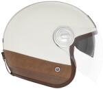 Nox Premium Cască de motocicletă NOX PREMIUM Heritage Open Face, alb-crem, cu piele maro (AIM140-1765)