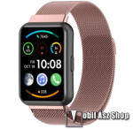  Okosóra milánói szíj - rozsdamentes acél, fém háló kialakítás, mágneses - 210mm hosszú - ROSE GOLD - HUAWEI Watch Fit 2 Classic Edition / Watch Fit 2 Active Edition