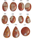  Pandantiv/Cabochon Jasp Noreena Natural cu Gaura - Oval - Picatura - Dreptunghi - Disc- 18-28 x 15-25 x 3-5 mm - 1 Buc