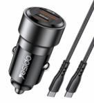 YESIDO Incarcator Auto USB, Type-C, 60W - Yesido (Y55) - Black