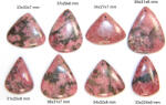  Cabochon Rodonit cu Gaura - Picatura - 31-39x24-32x6-8 mm - 1 Buc