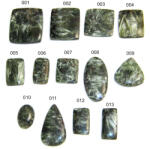  Pandantiv/Cabochon Serafinit cu Gaura Mineral Natural - Picatura - Oval - Dreptunghi - 25-47 x 12-35 x 3-6 mm - 1 Buc