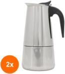 Grunberg Set 2 x Espressor pentru Aragaz, din Inox, Capacitate 6 Cesti, Grunberg Gr600 (GUJ-2xGR600/12)