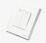 Tosyco Întrerupător simplu mecanic cu ramă sticlă [CLONE] [CLONE] (TOS-CMP2G1W-W)