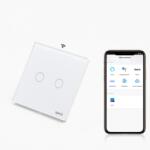 Tosyco Întrerupător dublu WIFI cu touch (tactil) din sticlă [CLONE] [CLONE] (TOS-C2G1WZB-L-W)