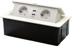 Tosyco Priză Schuko simplă cu ramă din sticlă [CLONE] [CLONE] [CLONE] (TOS-IGZ-517USB-W)