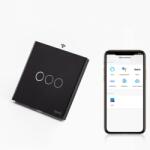 Tosyco Întrerupător triplu WIFI cu touch (tactil) din sticlă (TOS-C3G1WWIFI-B)