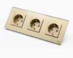 Tosyco Priză Schuko triplă cu ramă din sticlă (TOS-C3SK-G)
