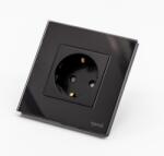 Tosyco Priză Schuko simplă cu ramă din sticlă (TOS-C1SK-B)