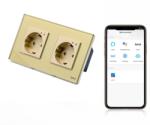 Tosyco Priză schuko WIFI dublă cu ramă din sticlă [CLONE] [CLONE] (TOS-C2SK-ZB-MON-G)