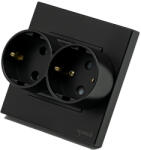 Tosyco Priză Schuko simplă cu ramă din sticlă [CLONE] [CLONE] (TOS-PC2SK1D-B)