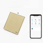 Tosyco Întrerupător dublu WIFI cu touch (tactil) din sticlă [CLONE] (TOS-ME2G1W-ZB-LN-G)