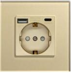 Tosyco Priză Schuko simplă cu ramă din sticlă [CLONE] (TOS-CSK-USB-AC-G)
