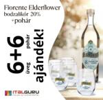 Fiorente Elderflower 0, 7L 6db + 6db pohár AKCIÓS CSOMAG (6*0, 7)