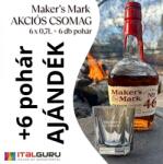 Maker's Mark 0, 7 45% CSOMAG (6*0, 7 liter + 6 db ajándék pohár) (6 * 0, 7 L)