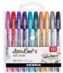 Zebra Doodlerz Glitter 10db-os zseléstoll készlet (ZEBRA_2619) (ZEBRA_2619)