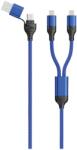 2GO USB-A/USB-C apa - 2x Lightning apa Adat és töltő kábel - Kék (1, 2m) (797364) (797364)