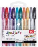 Zebra Doodlerz Glitter 10db-os zseléstoll készlet (2619) - officedepot