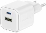 SWISSTEN GaN 1x USB-C, 35W, PD + 1x USB-A, 27W, QC, fehér töltőfej (22071200)