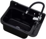 Lavre falikút - háztartási mosogató + hajlítható csaptelep + szifon (fekete)