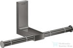 Hansgrohe AXOR UNIVERSAL RECTANGULAR dupla wc papír tartó, polírozott fekete króm 42657330 (42657330)
